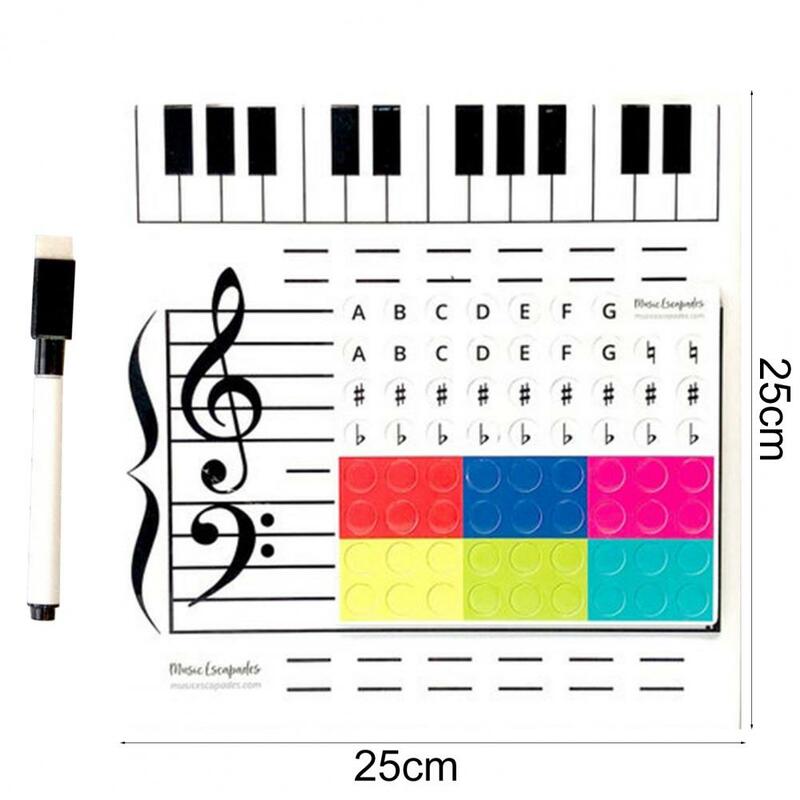 1 Set Papan Staf Musik Magnetik Kertas Dihapus Menyenangkan Instruksi Musik Papan Tulis Mainan untuk Anak-anak