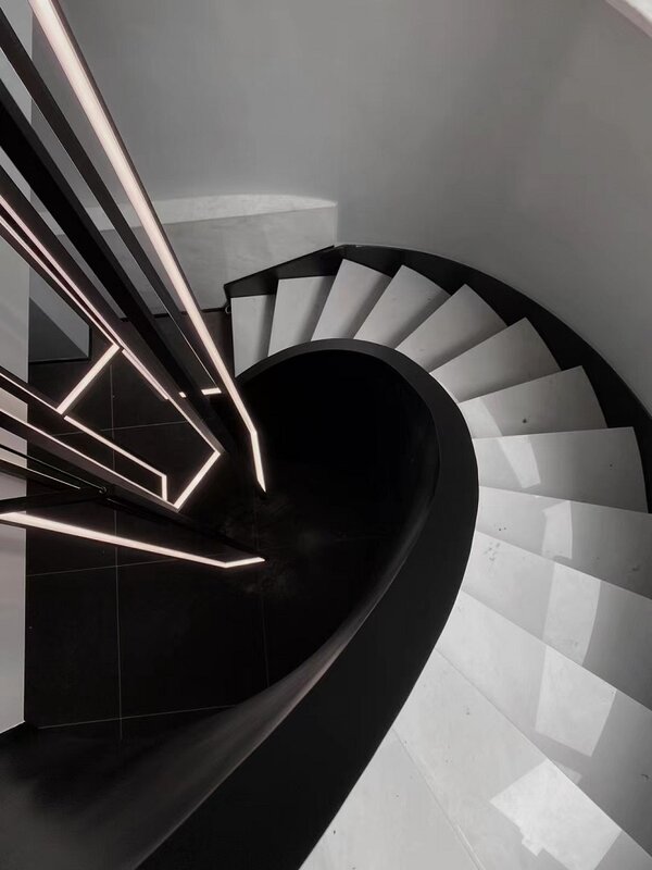 Moderno led escada longo lustre criativo minimalista retangular villa duplex lustre nordic loft sala de estar luxo lâmpadas