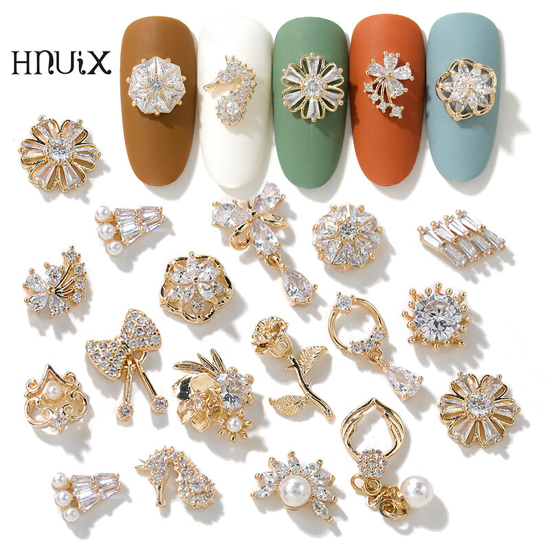 2 piezas de decoración de uñas de aleación de circón, borla de diamantes de imitación de lujo/Corazón/ala, joyería de uñas de gama alta