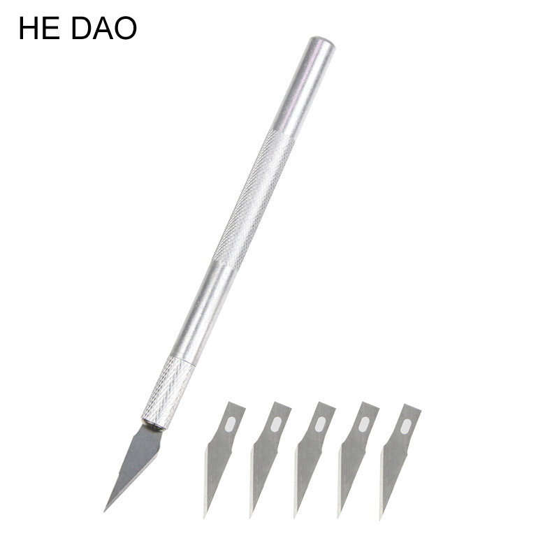 Bianyo 6 pisau logam tidak licin, alat ukir kayu buah makanan kerajinan patung pengukir pisau utilitas untuk perlengkapan seni alat tulis