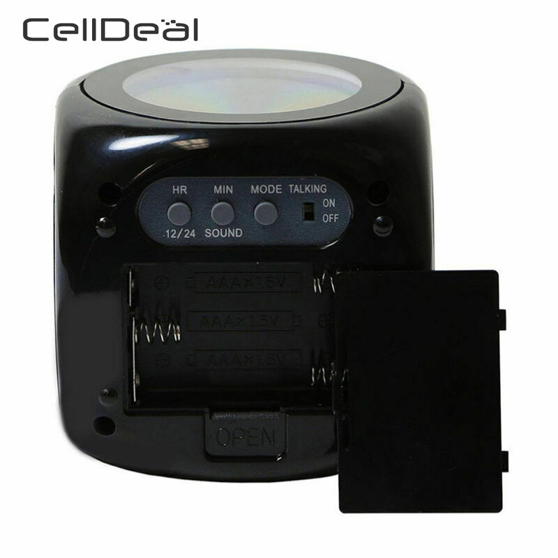 Multifunction Alarm Clock LED Wall/Ceiling Projection LCD Digital Voice Talking Temperature Projection Digital Alarm Clock