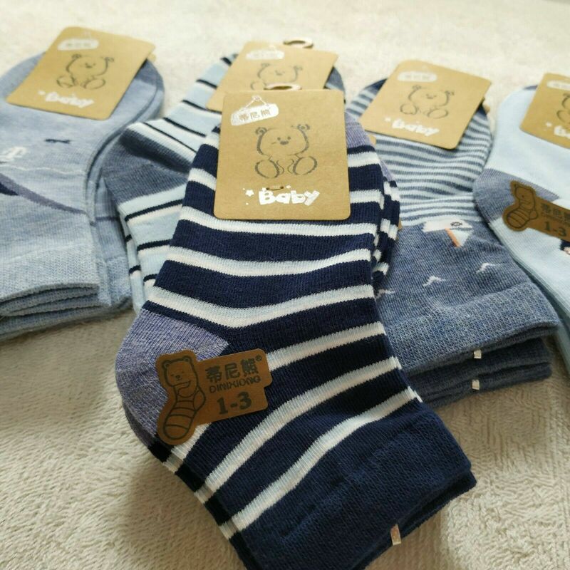 5 Pairs/Lot Cotton Children Socks Boy Socks Girl Socks Cute Cartoon Stripes Spring Autumn Summer