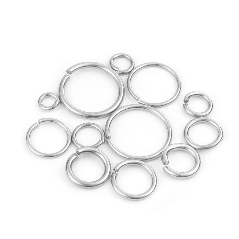 12/15/20/25/30/มม.ตัวเชื่อมต่อสแตนเลสแยกแหวนสำหรับสร้อยคอสร้อยข้อมือเครื่องประดับ DIY อุปกรณ์เสริมแหวนกระโดด