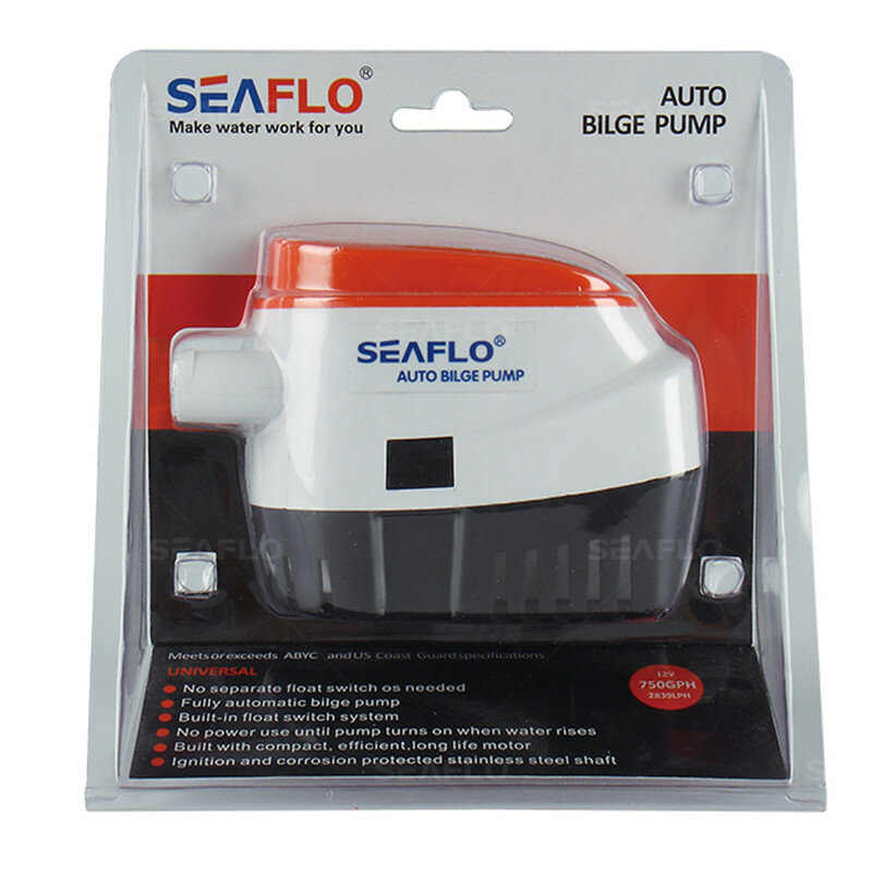 SEAFLO-bomba de drenaje de sentina automática, sumergible, 750 GPH, 12V/24V CC, accesorios para yate, RV, bomba de agua con interruptor de flotador magnético