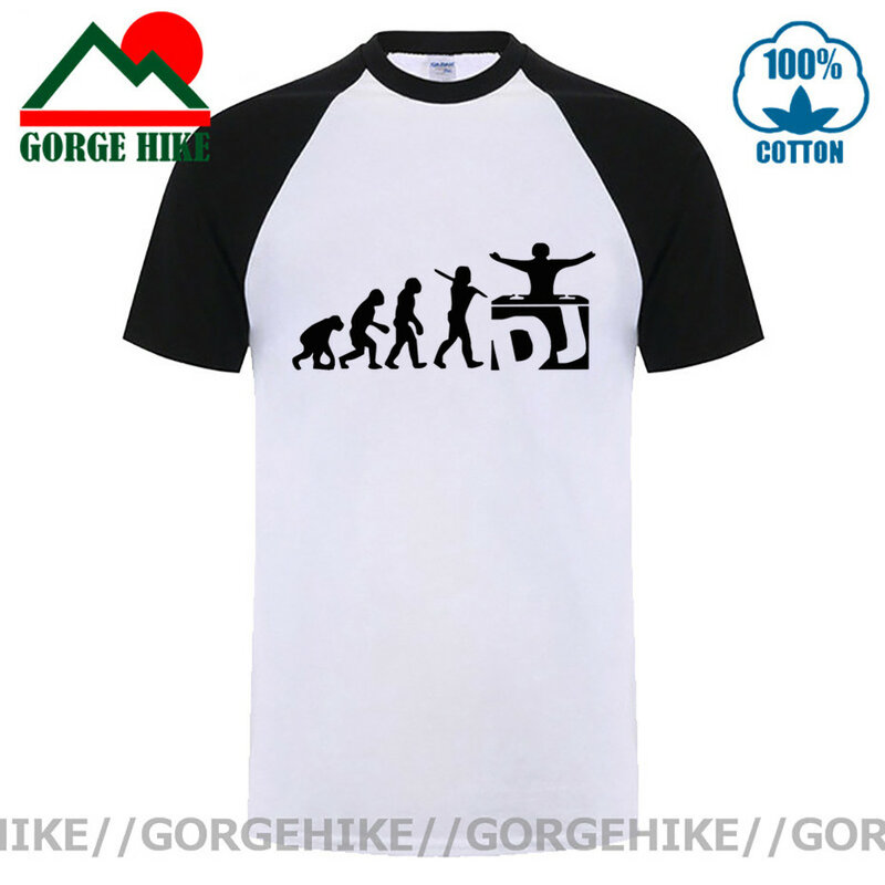 GorgeHike DJ Evolution Funny Music Mixing Djing Disk Jockey Turntable T Shirt Mens Graphic Custom Hip Hop Streetwear Black Tees