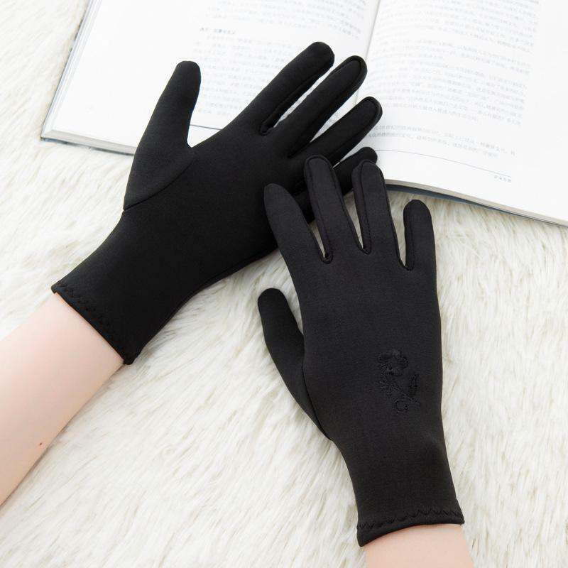 Vlies Bestickte Handschuhe frauen Winter Wärme, Fleece Stickerei und Fleece Verdickung Radfahren Winter Handschuhe