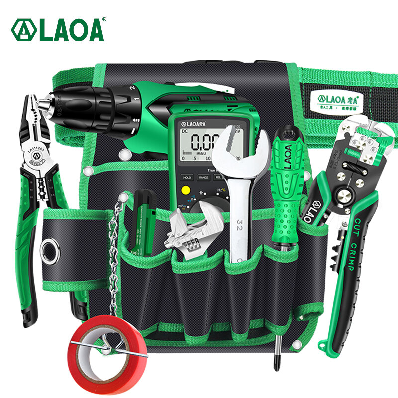 LAOA Multi-function Storage Bag Oxford Cloth Waist Pack Hardware Repair Tool Pocket Wrench Pliers Electrician Household Belt