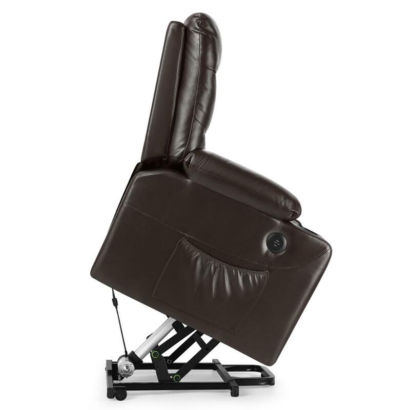 Couro elétrica power lift cadeira de massagem reclinável para idosos grávida 8 pontos massagem sistema de controle de aquecimento [eua-estoque]