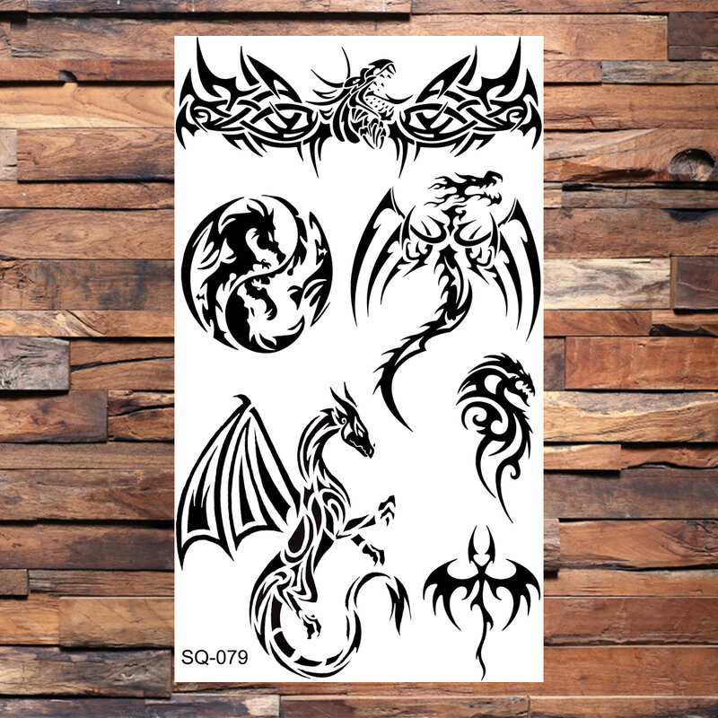 Schwarz Skorpion Temporäre Tattoos Für Erwachsene Männer Realistische Drachen Wolf Tiger Dornen Gefälschte Tattoo Aufkleber Hand Bein Tatoos Kreative