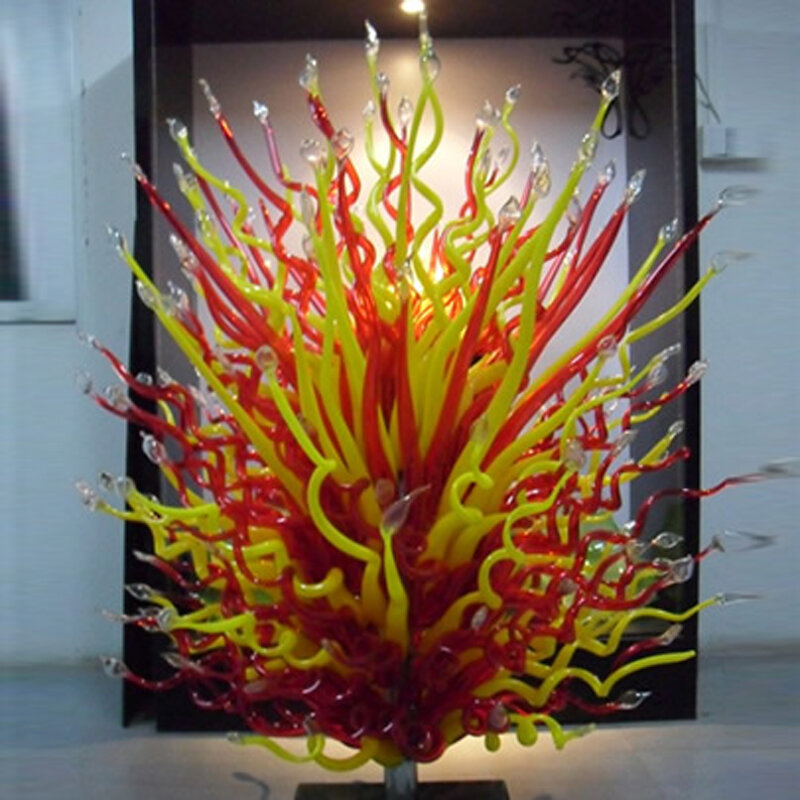 Heißer Verkauf LED Hand Geblasen Glas Boden Lampe Glas Kunst Skulptur Stehend Lampe für Garten Home Hotel Dekoration