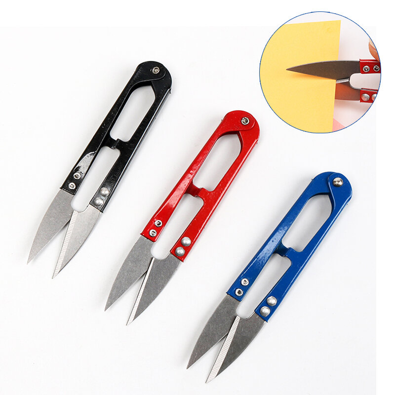Multicolor Trimming Sewing Scissors Nippers U Shape Clippers Yarn Stainless Steel Embroidery craft Scissors Tailor
