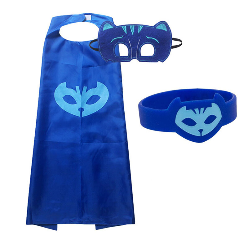 PJ Masks Children Mask Cloak Cosplay Half Face Mask Funny Halloween Party Decor Mask Superhero Anime Figure Masks Toy Kids Gift