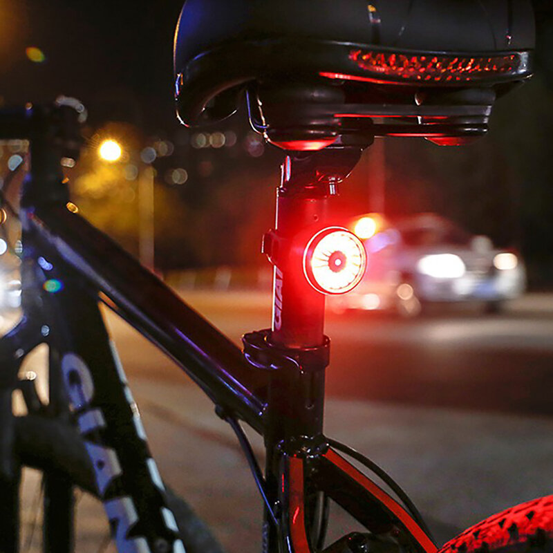 5 Light Modes Bicycle Rear USB Rechargeable Light Smart Brake LED Lamp Safety Warning Strobe Waterproof Light