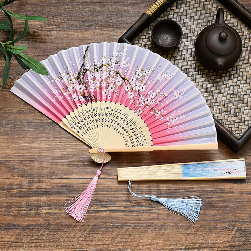 Шелковая искусственная поделка в винтажном стиле с японским рисунком, подарок для украшения дома, украшения для вечеринки, танца, подарок веера