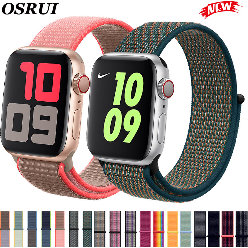 Band For Apple Watch Series 3/2/1 38MM 42MM Nylon Soft Breathable Replacement Strap Sport Loop for iwatch series 4 5 40MM 44MM