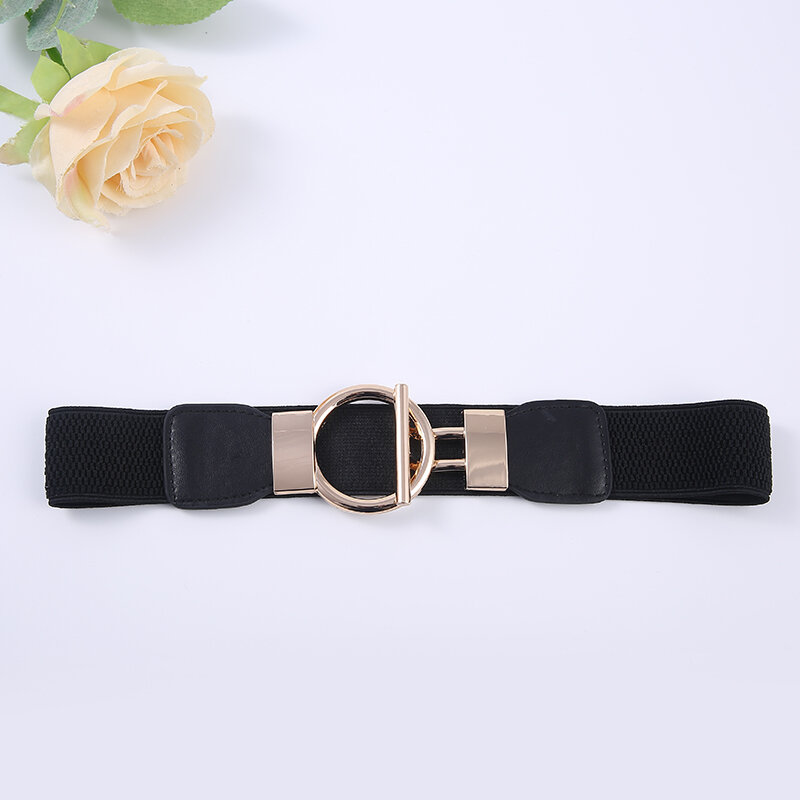 Cinturillas elásticas negras para mujer, accesorios de vestir, hebilla fina dorada, fajas elásticas, cinturones de fiesta para mujer, regalos para niña