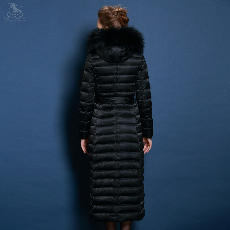 Jaket Musim Dingin 2021 Mewah Merek Hitam Jaket Bulu Angsa Tebal Wanita Pakaian Luar Bulu Wanita Jaket X Mantel Panjang Musim Dingin