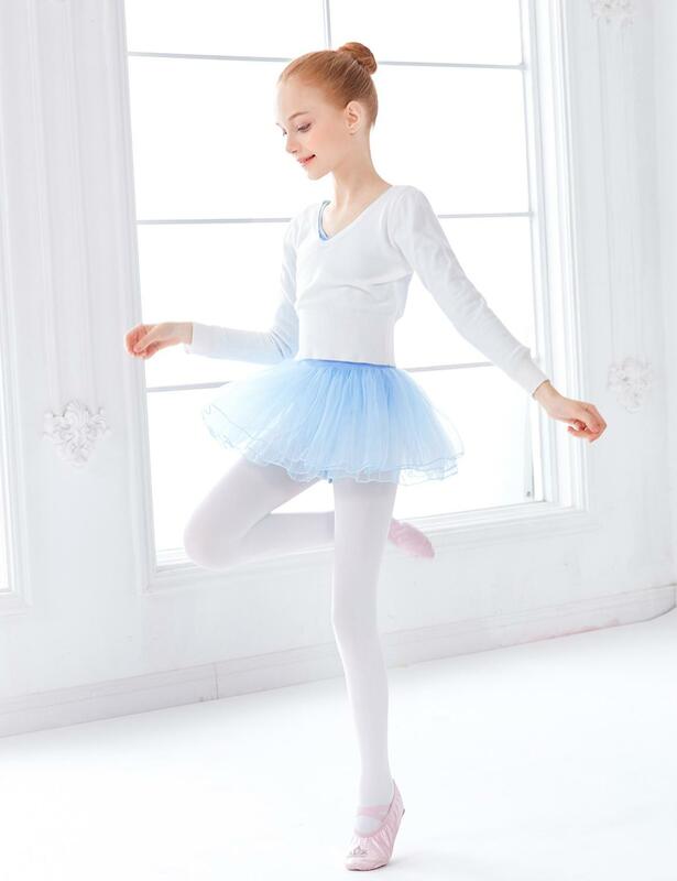 Dzieci V Neck z długim rękawem taniec koreański sweter dziewczyny zima jesień ciepły wysokiej talii taniec balet sweter z dzianiny