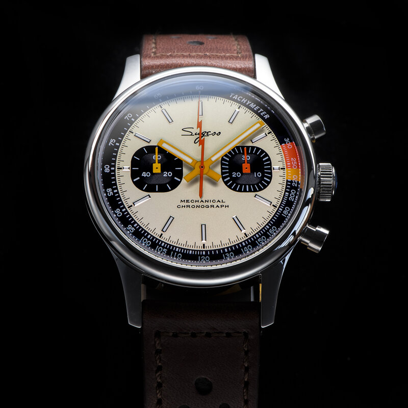 Sukness zegarek mężczyzn chronograf mechaniczne zegarki na rękę z mewą ST19 ruch łabędzia pilota wyścigowego szafirowego kryształu V2 nowy