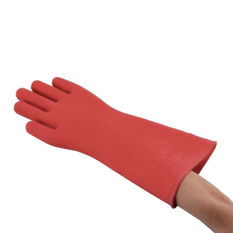 1 pair of professional durable 12kv high voltage electrical insulating gloves rubber electrical safety gloves 40 cm accessory