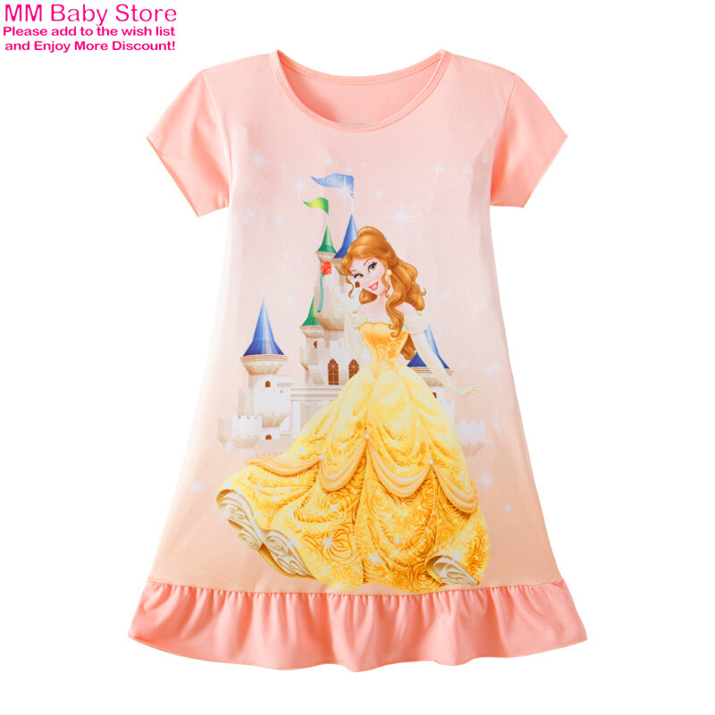 Sirena Anna Elsa vestito ragazze camicia da notte vestiti pigiama cartone animato abbigliamento per bambini pigiama manica corta vestito bambini famiglia Wear