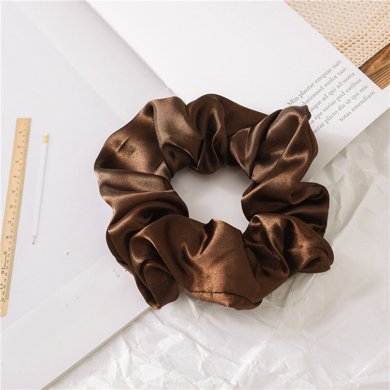 Pacote floral de cetim Chiffon Scrunchies para mulheres e meninas, acessórios para cabelo, laços monocromáticos, listras de veludo, 6 unidades por pacote, moda