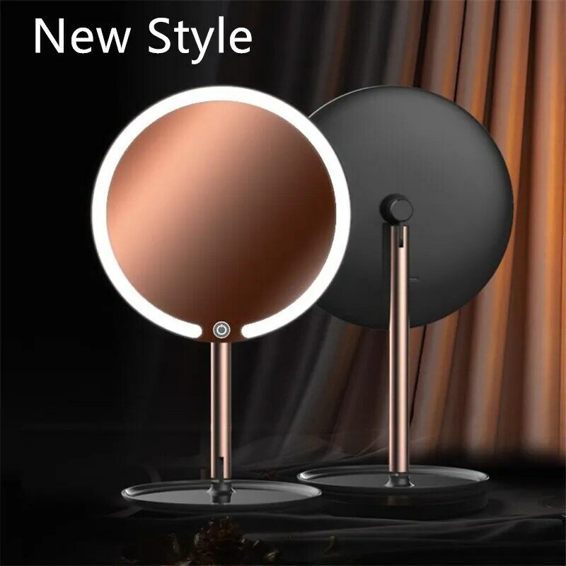 Novo três cores espelho de maquiagem com luz led ajustável iluminação inteligente espelho de maquiagem vestir desktop touch screen espelho 20