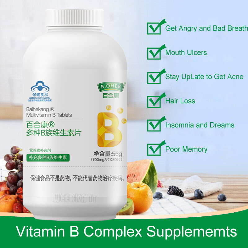 Comprimidos complexos da vitamina b de grande resistência todas as vitaminas 9 b biotin & complexo do ácido fólico b para a perda de cabelo