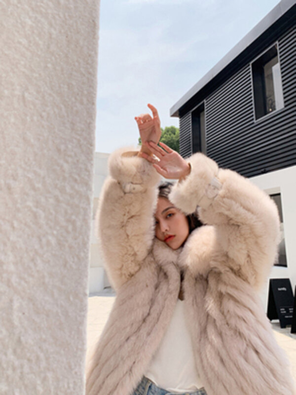 Lis naturalny skórzana kurtka futra lisa i prawdziwe kożuch idealne połączenie dla 2023 zima luksusowe moda dla kobiet nowy hurtownie