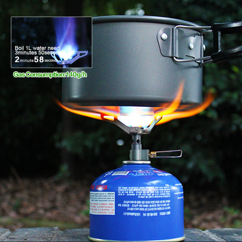 BRS Portable Mini Berkemah Titanium Kompor Outdoor Kompor Gas Kelangsungan Hidup Tungku Kompor Saku Piknik Kompor Gas Burner Brs-3000t