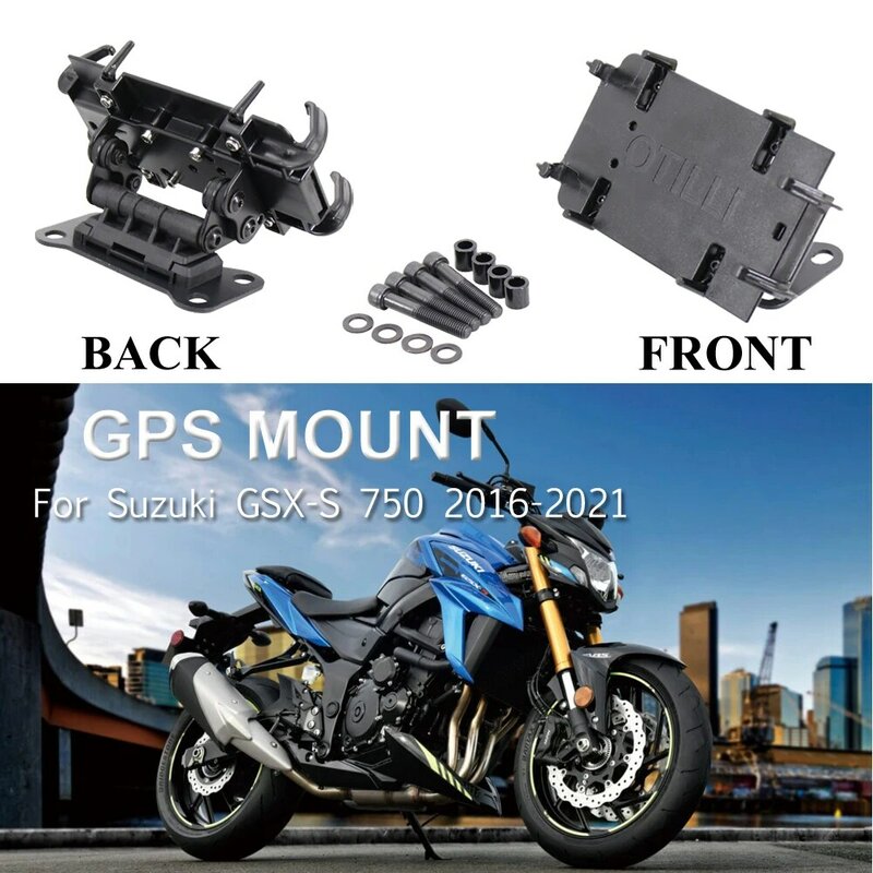 GSX-S750 Motor Hitam Ponsel GPS Pemegang Stand Bracket untuk Suzuki GSX-S 750 2016 2017 2018 2019 2020 2021