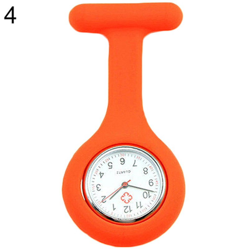 Nieuwe Effen Kleur Clip Op Analoge Digitale Leuke Siliconen Hoge Kwaliteit Verpleegster Horloge Broche Fob Pocket Tuniek Quartz Horloge