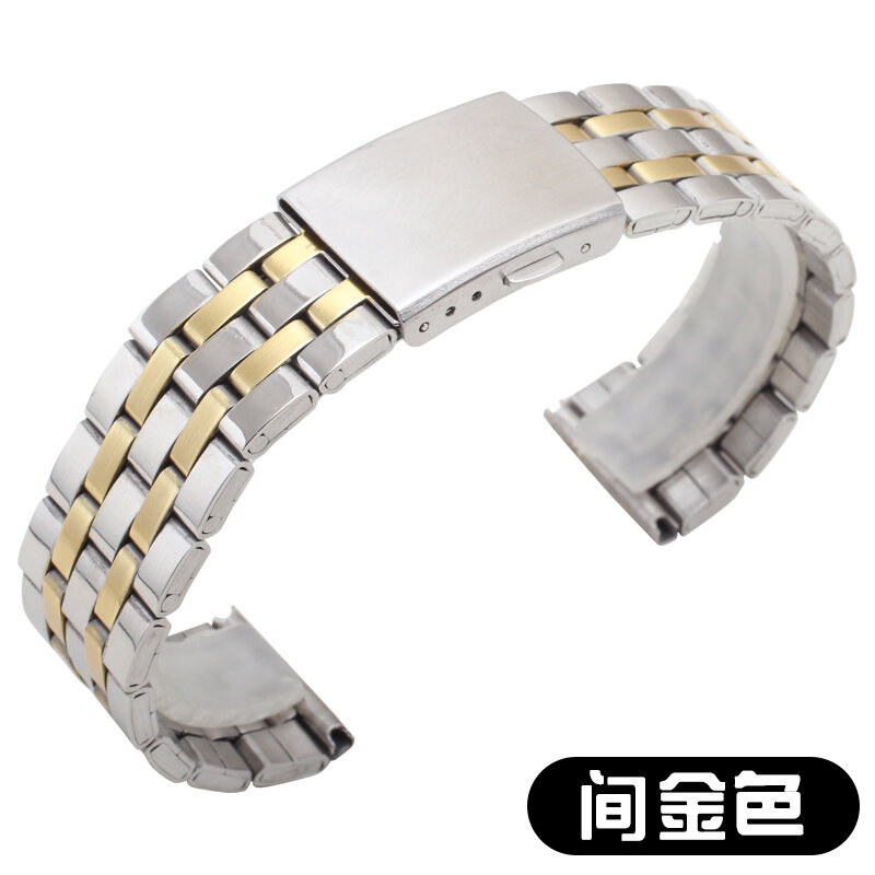Bracelet de montre en acier inoxydable pour hommes, 18MM, 20MM, 22MM, trois, cinq, sept perles, en métal, pour Seiko