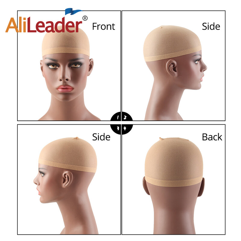 Alileader 상위 판매 2 개/갑 헤어 메쉬 가발 모자 4 색 편안한 Stretchable Monofilament 만들기위한 가발 무료 사이즈