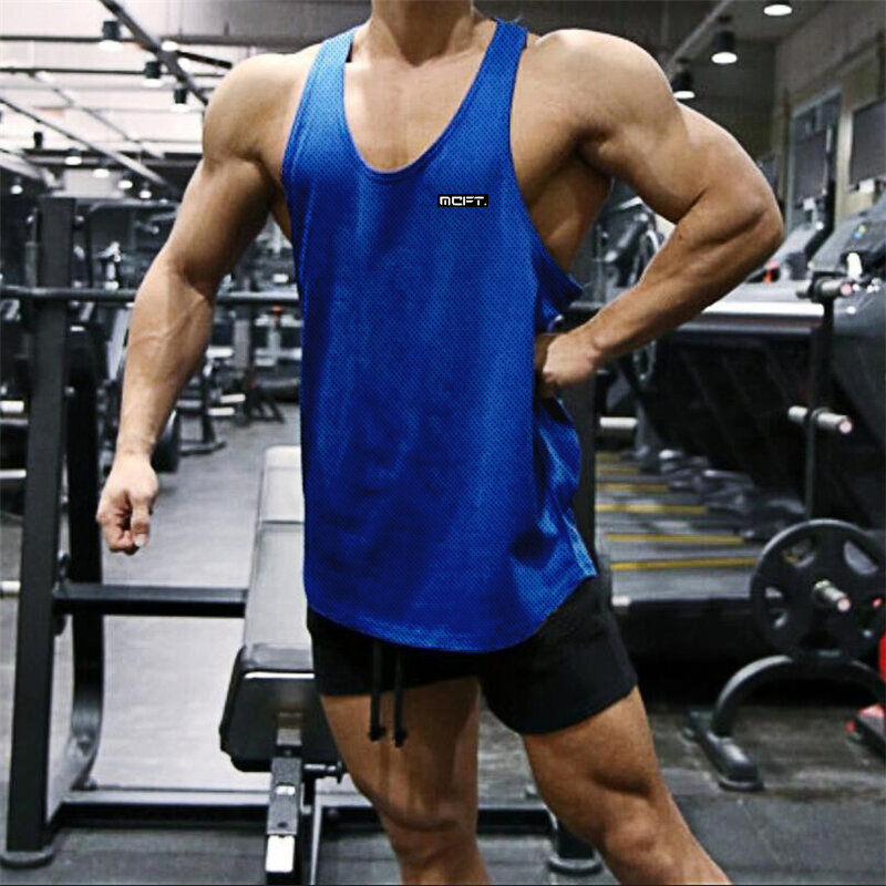Spier Guys Nieuwe Mesh Mannen Tank Top Casual Sport Workout Man Singlets Gym Fitness Kleding Bodybuilding Mouwloos Vest
