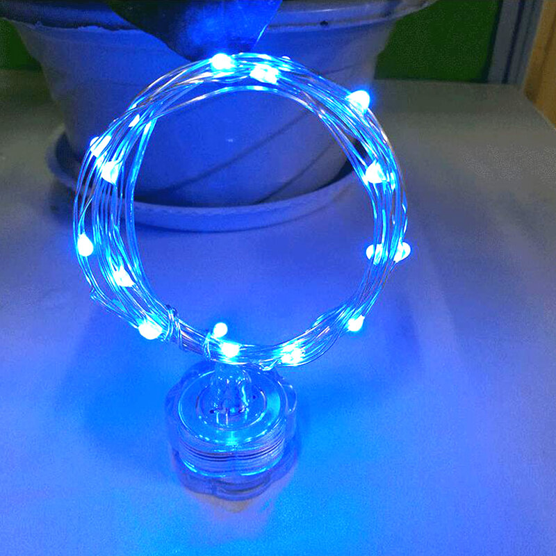 Guirnalda navideña de luces LED de cobre para decoración de piscina tanque de peces, cadena estrellada de hadas de 1/5/10/20 piezas, 2M, 20LED, fiesta de boda