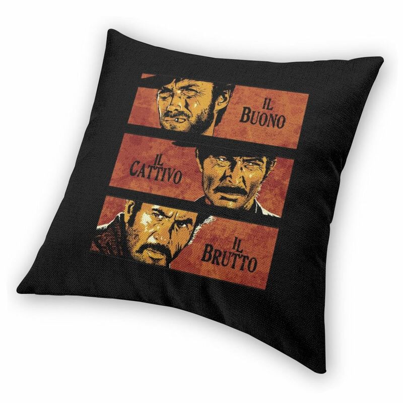 The Good Bad and Ugly Square Pillowcase Polyester Linen Velvet Printed Zip Decor Throw Pillow Case Car Cushion Cover 18"
