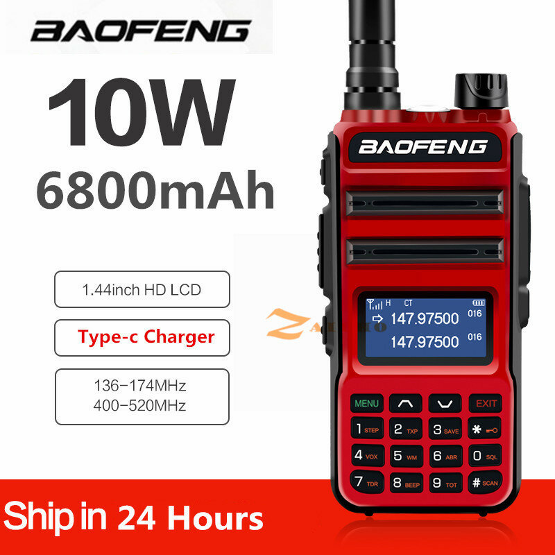 BaoFeng UV10R Pro 10W Walkie Talkie Sender Lange Palette UV-10R pro Zwei Weg Radio VHF UHF 136-174mhz 400-520Mhz Dual Band