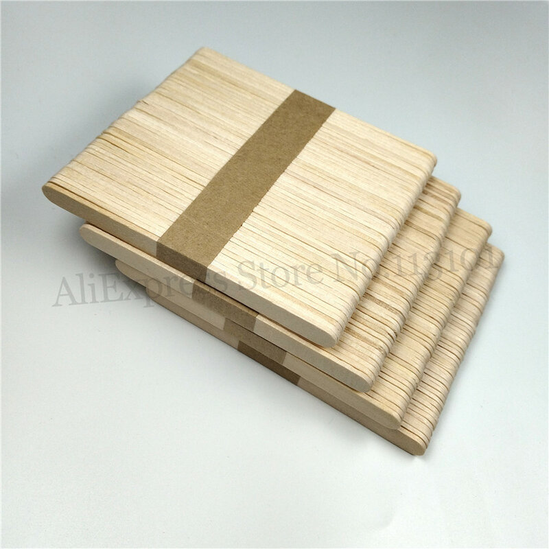 Palos de hielo de madera de abedul para manualidades, palos de paleta artesanales, longitud de 200mm, 4 lotes (50 unids/lote), 114 unidades