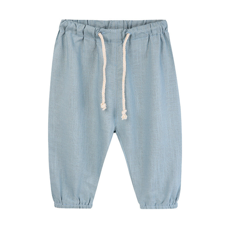 Pantalones de algodón y lino para niños y niñas, pantalones delgados de primavera y verano, pantalones Harem para bebés, WT620