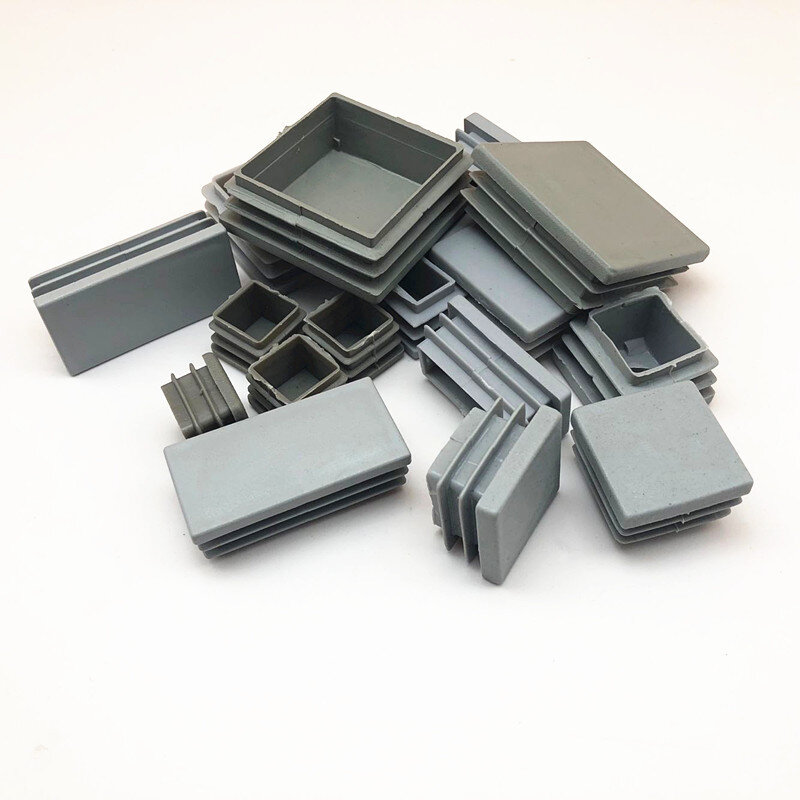 10pcs Gray inner plug Dust cover Plastic square tube Pipe Blanking End Cap Bung For Furniture chair table Steel Leg Protector
