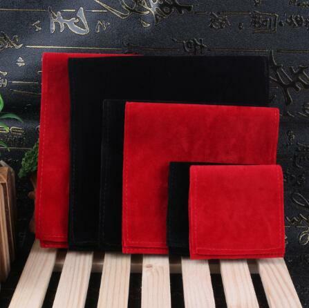 10pcs 6x6cm, 10x10cm, 13x13cm Black/Red Double Velvet Bags Christmas Wedding Jewelry Watch Packing Bag Clamshell Envelope Pouch