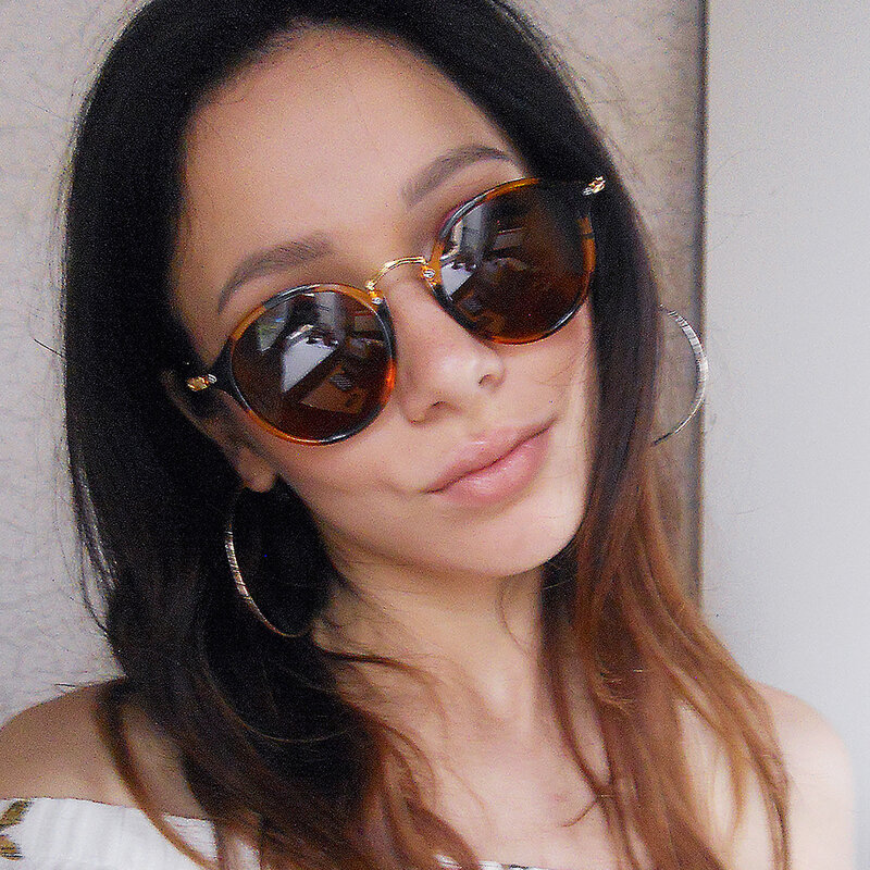 Óculos de sol polarizados redondos vintage para mulheres, tons retrô