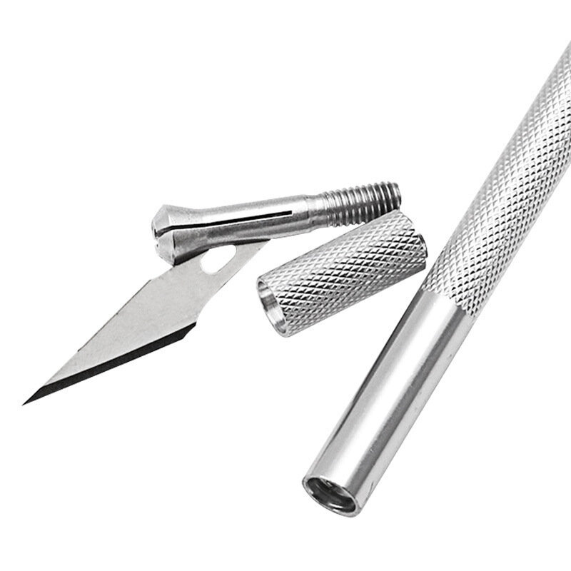 Kit de ferramentas de faca de bisturi de metal cortador de gravura escultura faca antiderrapante segurança corte de papel artesanato escultura ferramentas