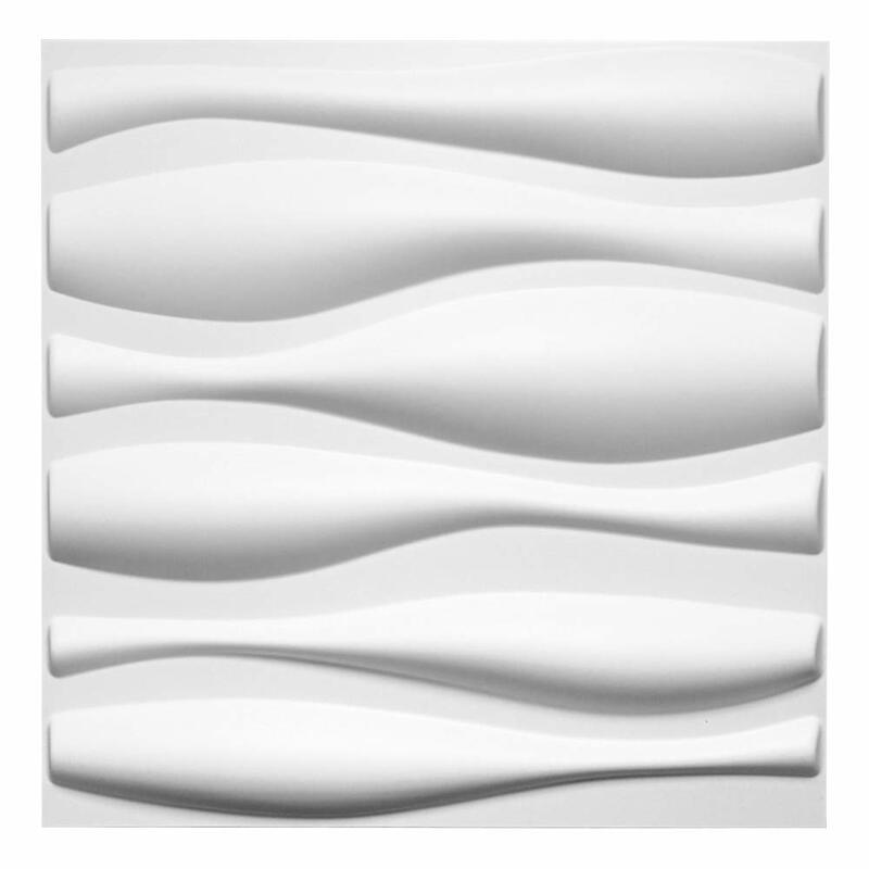 50x50cm Home Decoration Durable Plastic 3D Wall Panels White for Living Room Bedroom,Lobby,Office,Shopping Mall (12PCS)