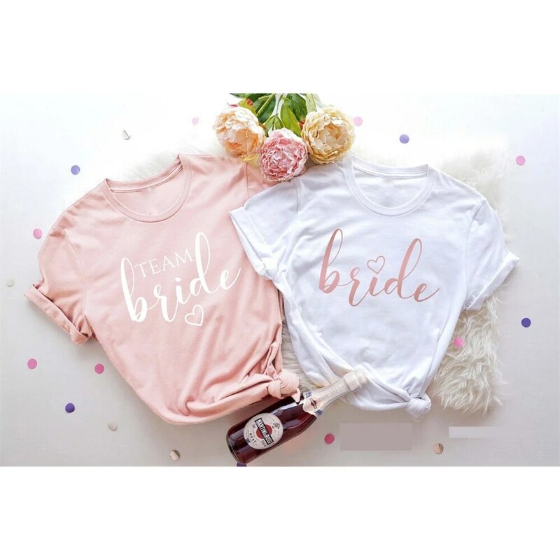 Женская футболка для невесты и команды, футболка для девичника и невесты, рубашка для девичника, модные феминистские подарочные топы для свадьбы, T9WI