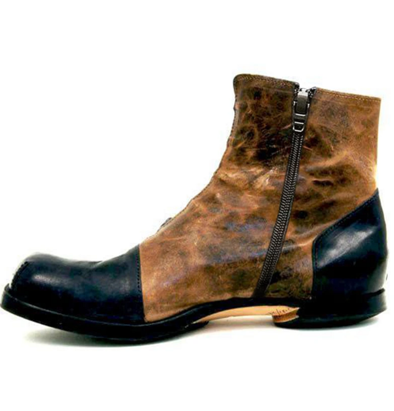 Moda masculina botões emendados tornozelo boot brogue sapatos primavera tornozelo botas vintage clássico masculino casual f229