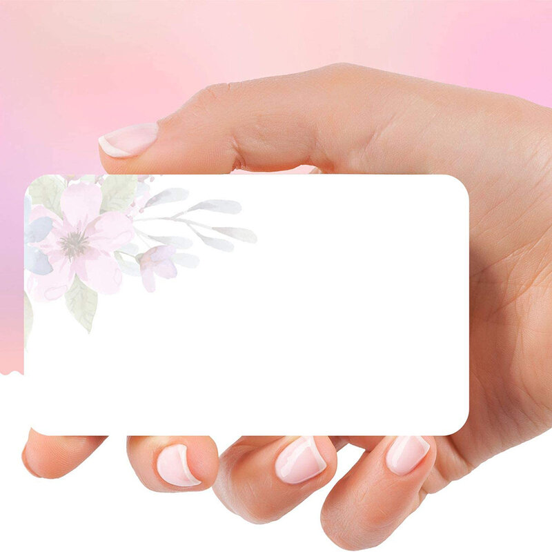 10-30 قطعة شكرا لكم على دعم بلدي بطاقات الأعمال الصغيرة 3.5 "x 2" العملاء شراء حزمة إدراج-الأزهار الأبيض