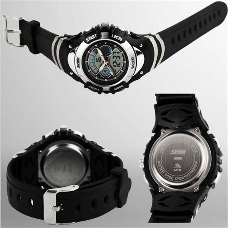 SKMEI – montres de sport pour enfants, montre-bracelet à LED en Silicone avec chiffres à Quartz, pour garçons et filles