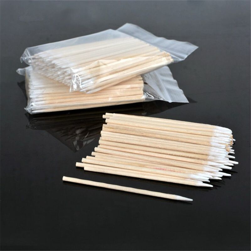 나무 면봉, 화장품 영구 메이크업 건강 의료 귀 보석 깨끗한 스틱 봉오리 팁 나무 면봉 면봉, 100 개